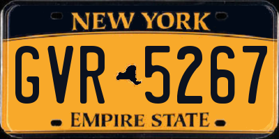 NY license plate GVR5267