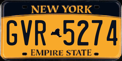 NY license plate GVR5274