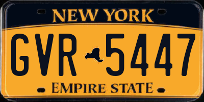 NY license plate GVR5447