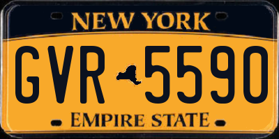 NY license plate GVR5590