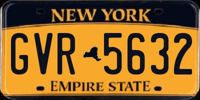 NY license plate GVR5632