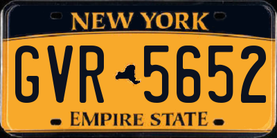 NY license plate GVR5652