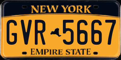 NY license plate GVR5667