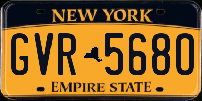 NY license plate GVR5680