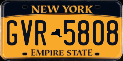 NY license plate GVR5808