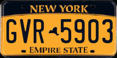 NY license plate GVR5903