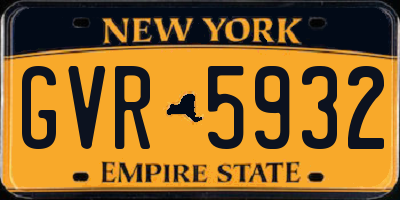 NY license plate GVR5932