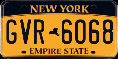NY license plate GVR6068