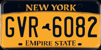 NY license plate GVR6082