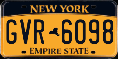 NY license plate GVR6098