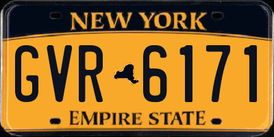 NY license plate GVR6171
