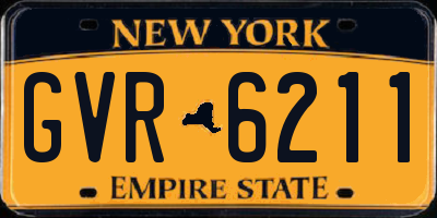 NY license plate GVR6211