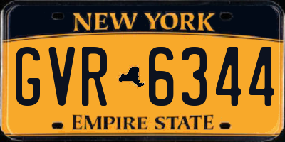 NY license plate GVR6344