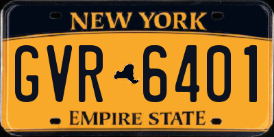 NY license plate GVR6401