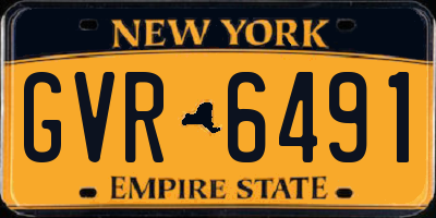 NY license plate GVR6491