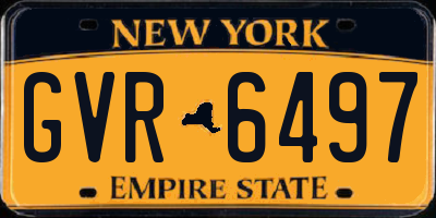 NY license plate GVR6497
