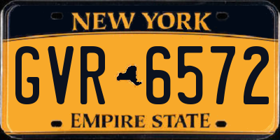 NY license plate GVR6572