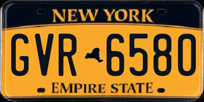 NY license plate GVR6580
