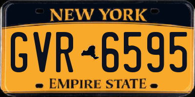 NY license plate GVR6595