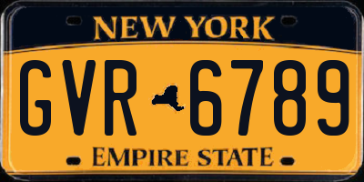 NY license plate GVR6789