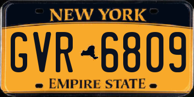 NY license plate GVR6809