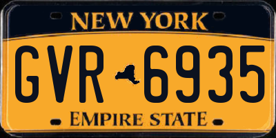 NY license plate GVR6935