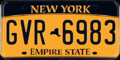 NY license plate GVR6983
