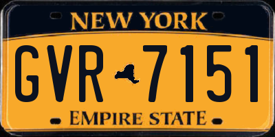 NY license plate GVR7151