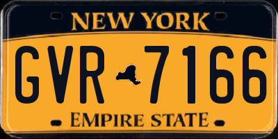 NY license plate GVR7166