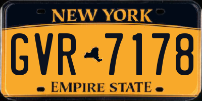NY license plate GVR7178