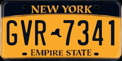 NY license plate GVR7341
