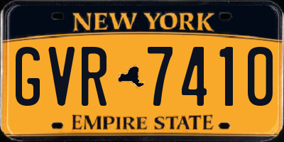 NY license plate GVR7410
