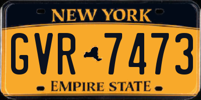 NY license plate GVR7473