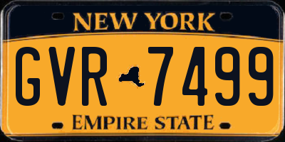 NY license plate GVR7499