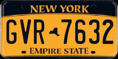 NY license plate GVR7632