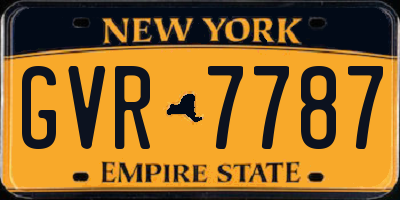 NY license plate GVR7787
