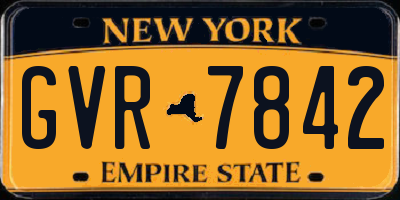 NY license plate GVR7842