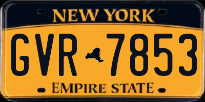 NY license plate GVR7853