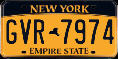 NY license plate GVR7974