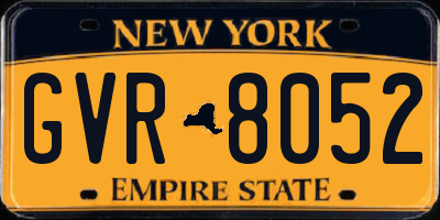 NY license plate GVR8052