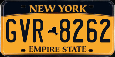 NY license plate GVR8262