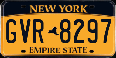 NY license plate GVR8297
