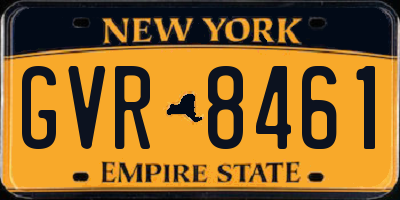 NY license plate GVR8461