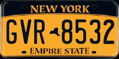 NY license plate GVR8532