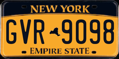 NY license plate GVR9098