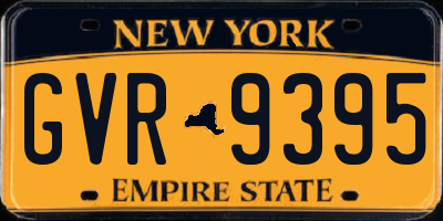 NY license plate GVR9395