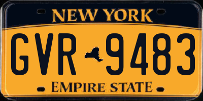 NY license plate GVR9483