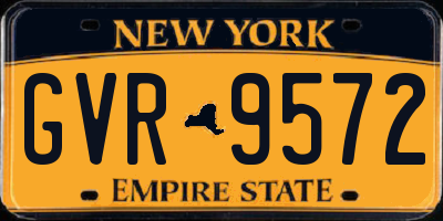 NY license plate GVR9572