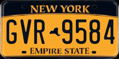 NY license plate GVR9584