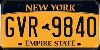 NY license plate GVR9840